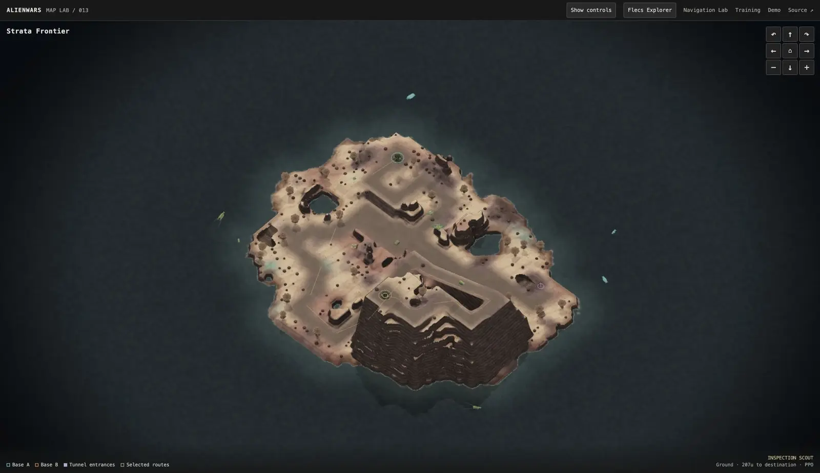 Asymmetric desert map